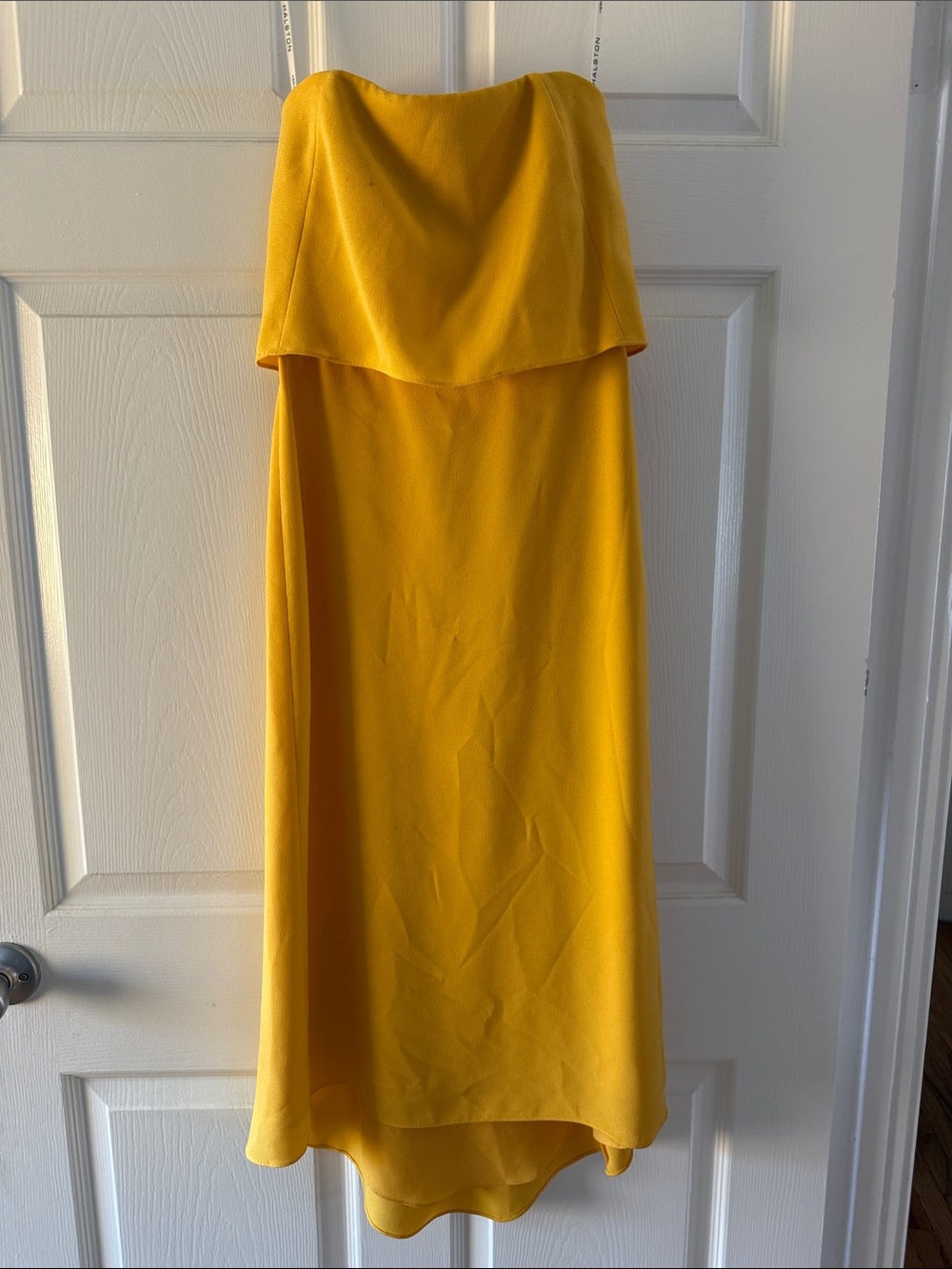 H by Halston Strapless Yellow Gown